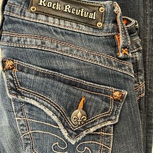 Rock Revival Gwen Boot Distressed Flap Pocket Jeans
